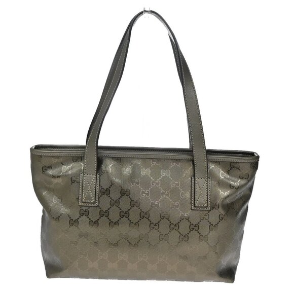 GUCCI Logo Imprime GG Pattern Shoulder Tote Bag PVC Leather Khaki Italy - Picture 10 of 16